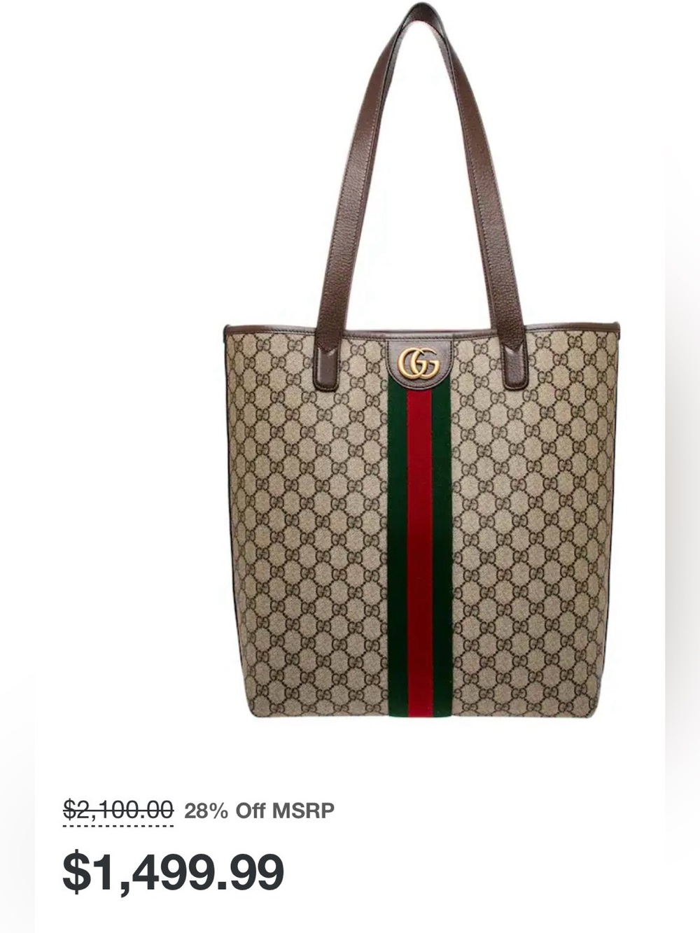 Gucci Beige GG Supreme Canvas Shoulder Bag with Green and Red Web